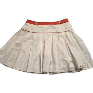 Maeve by anthropologie skirt women size 10 ivory pleated lined side zip casual